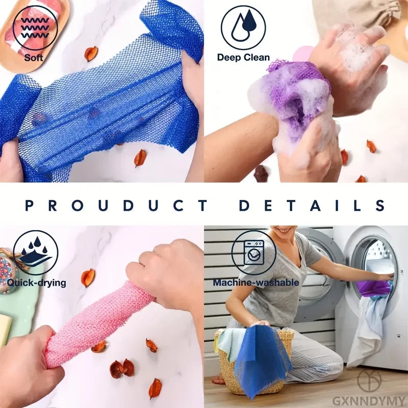 Long Nylon Exfoliating Bath Towel